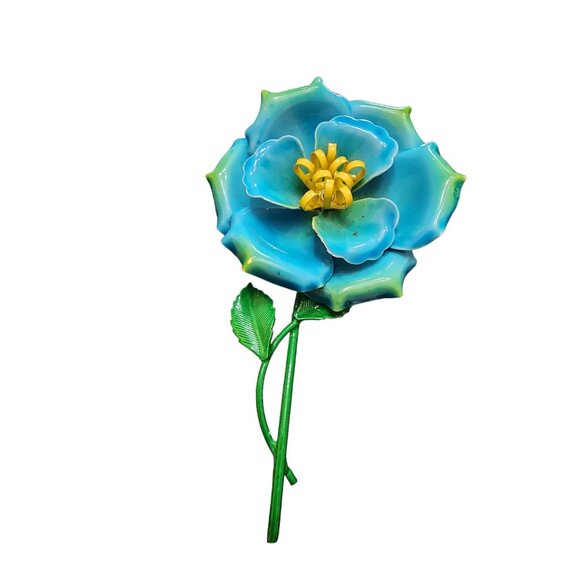 Vintage Enamel Flower Brooch (A2282) - Picture 2 of 4